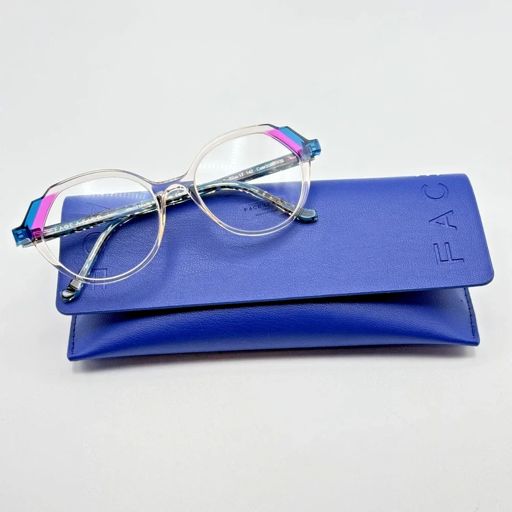 Face a Face Eyeglass Frames MOVES 2 3006 Pink Blush Crystal Frame 52-17-142 NEW